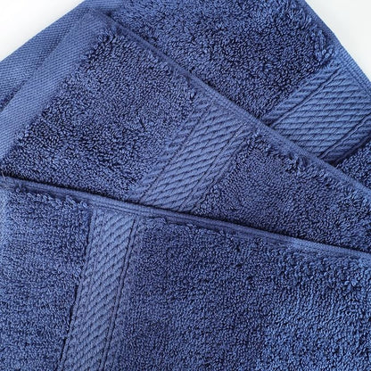 SUPERIOR Egyptian Cotton Ultra Plush & Absorbent, 8 Piece Set, Navy Blue | Quick Dry, Soft Luxury Towel Set, Bath Essentials, Guest Bath, Spa, 2 Bath, 2 Hand, 4 Face Towels, Madeline Towels