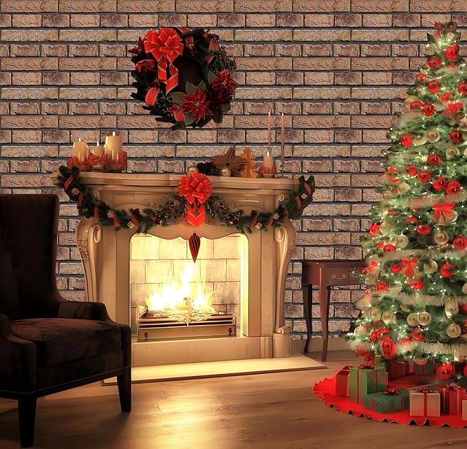 3D Brick Wall Panels Peel and Stick,10Pcs Self Adhesive PVC Tiles | 11.81*11.81 Inch, Waterproof, Self-Adhesive Wall Tiles, Wallpaper for Accent Walls, Kitchen, Bathroom, Bedroom, Office Decor