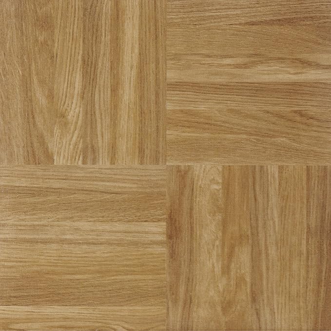Nexus Self Adhesive 12-Inch Vinyl Floor Tiles, 20 Tiles - 12" x 12", Oak Parquet Pattern - Peel & Stick, DIY Flooring for Kitchen, Dining Room, Bedrooms & Bathrooms by Achim Home Decor