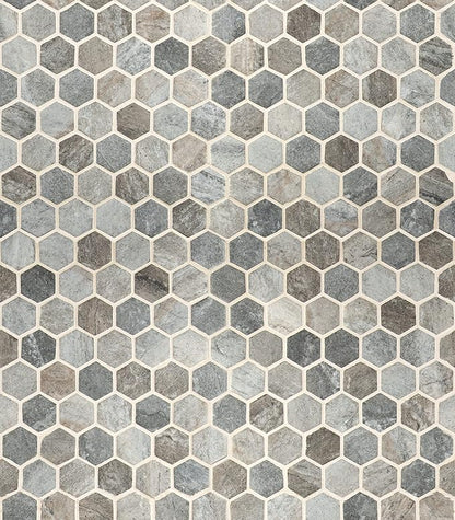 MSI Stonella Hexagon Textured Glass Mesh-Mounted Mosaic Tile for Bathroom, Kitchen Backsplash, Accent Wall Tile, and Shower Wall Tile