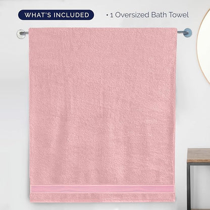 Elegant Comfort Premium Super Soft Highly Absorbent 1 Piece Oversized Bath Sheet - 40" x 80" inch, Luxurious Hotel Spa Quality 100% Turkish Cotton Extra Large Bath Towels for Adults, Dusty Rose