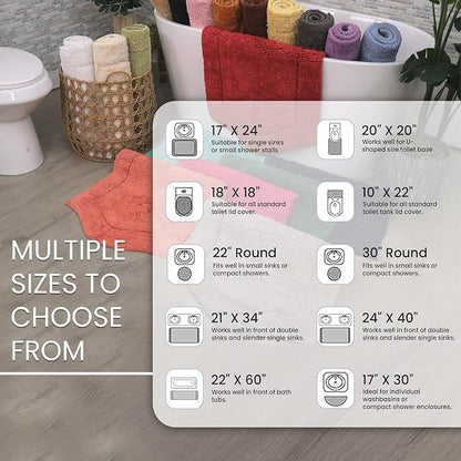 Home Weavers Allure Collection 100% Cotton Tufted Bathroom Rug, Soft and Absorbent Bath Rugs, Non-Slip Bath Carpet, Machine Wash Dry Bath Mats for Bathroom Floor, 21"x34" Bath Rug, Yellow