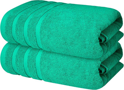 Infinitee Xclusives 100% Ring-Spun Cotton Bath Towels for Bathroom - Pack 2 | Luxury Super Soft, Absorbent & Quick-Drying |27x54 inches| Large Bathroom Towels Set |600 GSM| Gym, Shower, Spa & Hotel Use