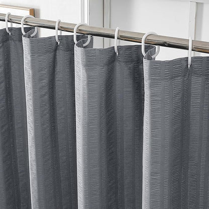Aiyufeng Moga Grey Shower Curtain - 3D Embossed Cloth Shower Curtain for Bathroom, Hotel Luxury Bathroom Curtains Gray, Machine Washable, Standard Size 72Wx78H