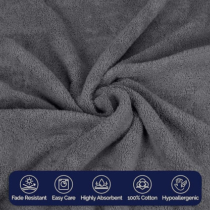 Elegant Comfort Premium Turkish Cotton 1 Piece Jumbo Bath Towel - 35 x 70 inch, Luxurious Hotel Spa Quality 100% Turkish Cotton Large Bath Towel - Highly Absorbent - Soft Bathroom Towel, Gray