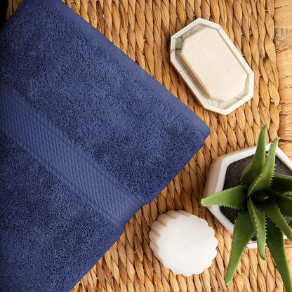 SUPERIOR Egyptian Cotton Ultra Plush & Absorbent, 10 Piece Set, Navy Blue | Quick Dry, Soft Luxury Towel Set, Bath Essentials, Guest Bath, Spa, 2 Bath, 4 Hand, 4 Face Towels, Madeline Towels