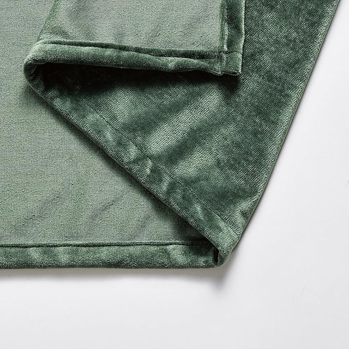 Fredsure Distressed Velvet Shower Curtain Set, 13 Pieces Blackish Green Including 1 Piece 72"x72" Shower Curtain and 12 Pieces Silver Hooks