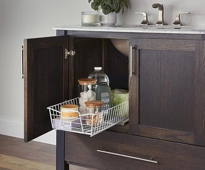 ClosetMaid Pull Out Cabinet Organizer, Heavy Duty, Slide Out Pantry Shelves Drawers for Kitchen, Bathroom, 5.25" H x 11.13" W x 20" D, White