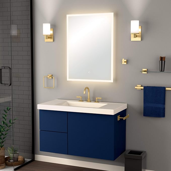 Gatco 4063 Elevate Bathroom Single Post Euro Style Toilet Paper Holder, Brushed Brass