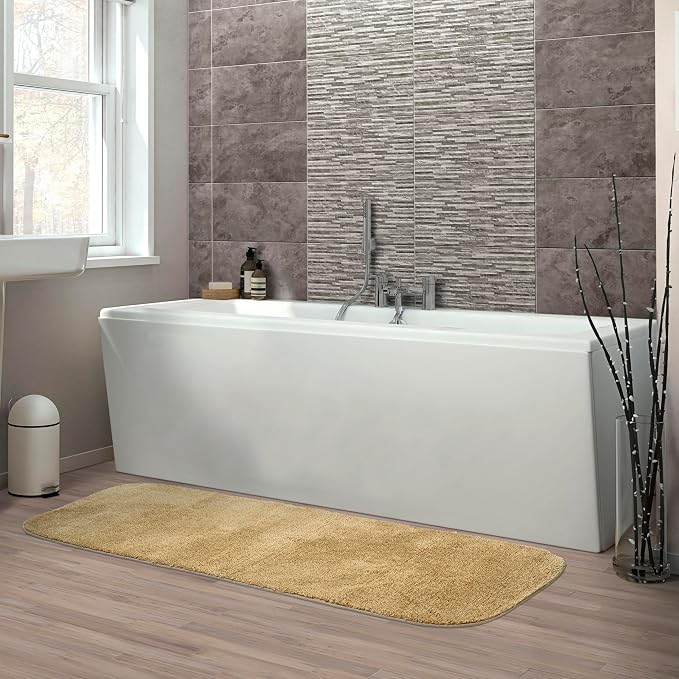 Garland Rug Traditional Nylon Washable Linen 22" X 60" Bath Rug - Soft, Absorbent, And Stylish for Your Bathroom