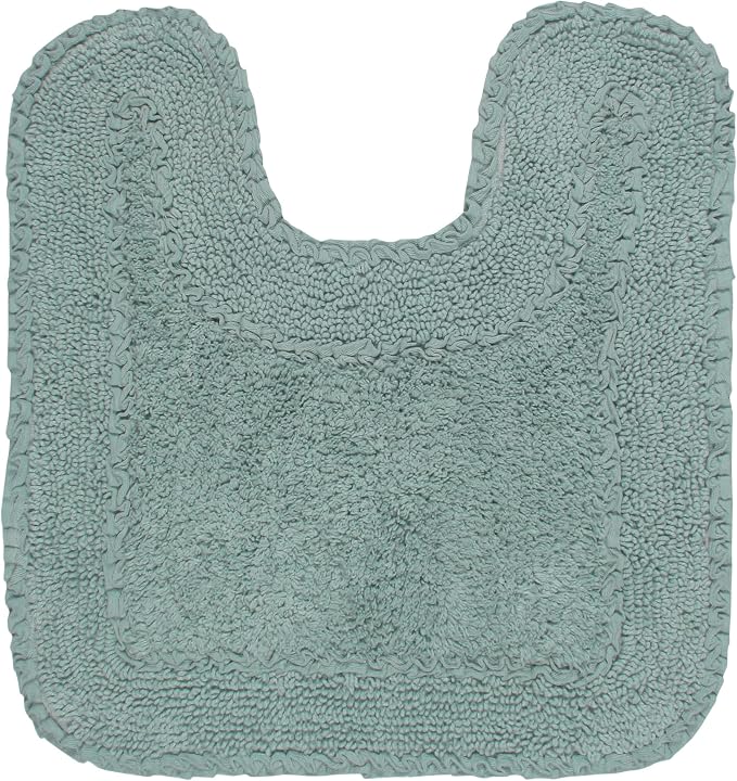 Home Weavers Radiant Collection 100% Cotton Bathroom Rugs Set, Washable Rug, Soft Cotton Extra Soft and Absorbent Bath Rug, Kitchen Mat, Bath Mat Set, Bath Floor Mat Non Slip, 20"x20" Contour, Blue