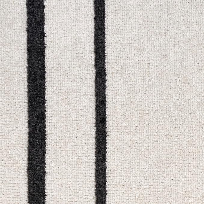 Nourison Home Nourison Essentials Ivory/Black 6' x 9' Area Rug - Easy Clean, Non Shedding, Bed Room, Living Room, Dining Room, Kitchen (6' x 9')