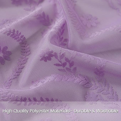 WAZZIO Purple Lace Shower Curtain for Bathroom 72" W x 84" L, Victorian Farmhouse Floral Pattern Tassel Fancy Shower Curtain Boho Washable Cloth Decorative Bath Curtains,1 Panel