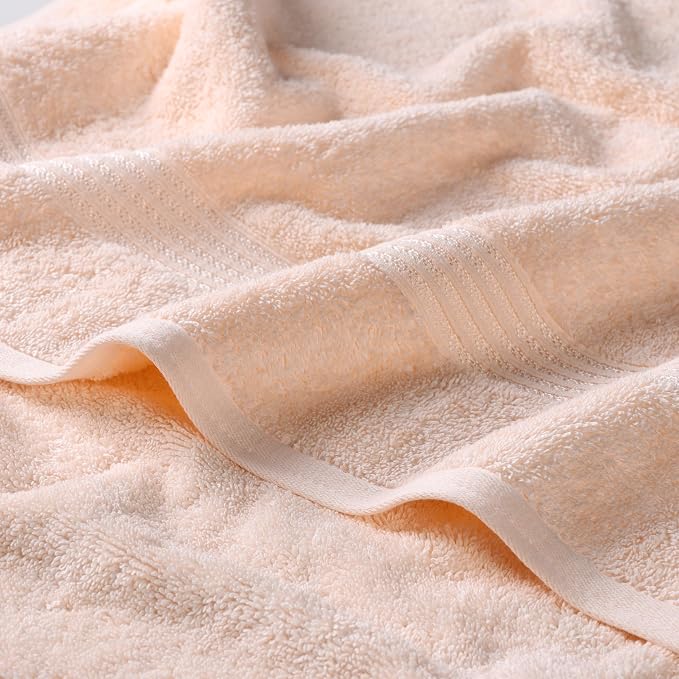 Superior Egyptian Cotton 10-Piece Face Towel Set , Small Towels For Facial, Spa, Quick Dry, Absorbent Towels, Bathroom Accessories, Guest Bath, Home Essentials, Washcloth, Airbnb, Peach