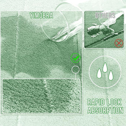 Yimobra Memory Foam Toilet Bath Mat U-Shaped, 24 X 20 Inches,Soft and Comfortable, Super Water Absorption, Non-Slip, Machine Wash and Easier to Dry for Bathroom Commode Contour Rug, Pale Green