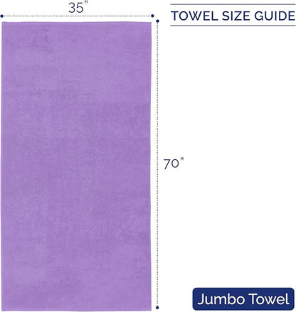 Elegant Comfort Premium Turkish Cotton 1 Piece Jumbo Bath Towel - 35 x 70 inch, Luxurious Hotel Spa Quality 100% Turkish Cotton Large Bath Towel - Highly Absorbent - Soft Bathroom Towel, Lilac