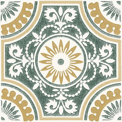 FloorPops 12-in by 12-in Yellow Ezra Vinyl Peel & Stick Floor Tiles (10 Tiles), (10 sq.ft./Carton)