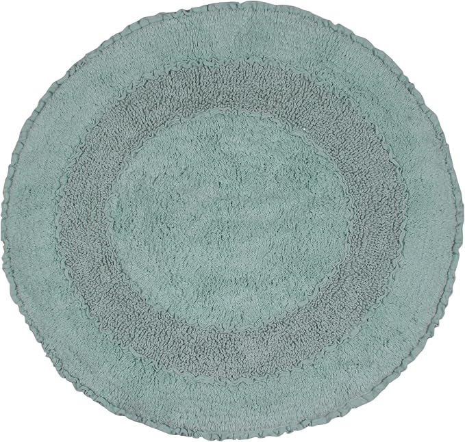 Home Weavers Radiant Collection 100% Cotton Bathroom Rugs Set, Bathroom Décor, Washable Rug, Extra Soft and Absorbent Bath Rug, Kitchen Mat, Bath Mat Set, Bath Floor Mat Non Slip, 30" Round, Blue
