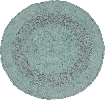 Home Weavers Radiant Collection 100% Cotton Bathroom Rugs Set, Bathroom Décor, Washable Rug, Extra Soft and Absorbent Bath Rug, Kitchen Mat, Bath Mat Set, Bath Floor Mat Non Slip, 30" Round, Blue