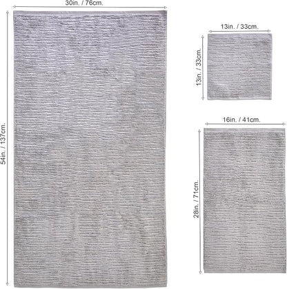 SKL Home CloudSoft Bath Towel Set, 6-Piece, 100% Cotton Luxury, Gray | 2 Bath towels, 2 hand towels, 2 washcloths. Premium spa-level quality. 600/520 GSM weight. Ultra plush & absorbent.