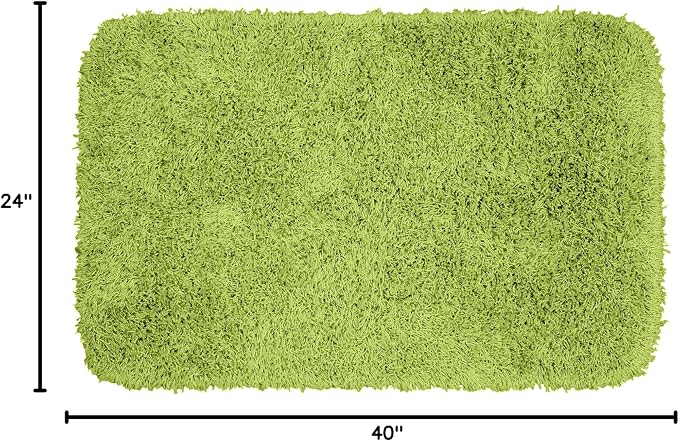 Garland Rug Jazz Nylon Washable 24 in. x 40 in. Lime Green Bath Rug Soft, Absorbent, and Stylish for Your Bathroom