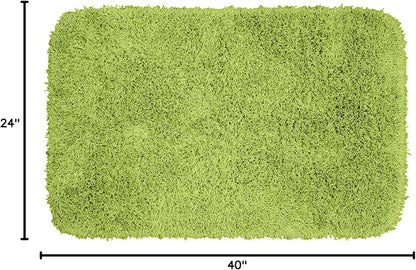 Garland Rug Jazz Nylon Washable 24 in. x 40 in. Lime Green Bath Rug Soft, Absorbent, and Stylish for Your Bathroom