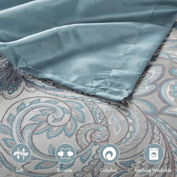 Madison Park Aubrey Shower Curtain for Bathroom, Jacquard, 72 x 72, Teal | Microfiber, Adds Privacy, Machine Washable, Striped Pattern, OEKO-TEX Certified