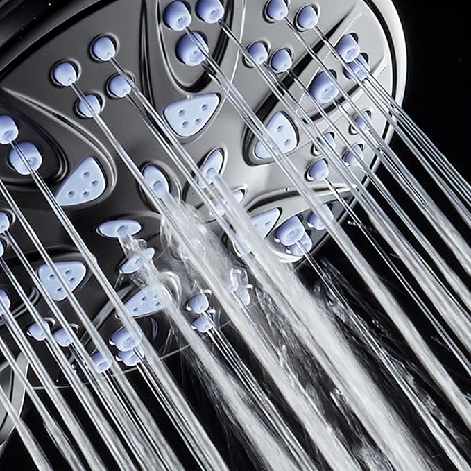 AquaDance Antimicrobial/Anti-Clog High-Pressure 6-setting Hand Shower with Nozzle Protection from Growth of Mold, Mildew & Bacteria for Stronger Shower! - Sunset Blue
