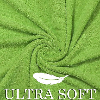 CRAFTBERRY- 6 Piece Cotton Bath Towel Set - 2 Bath - 2 Hand - 2 Face, Lime | 100% Cotton • Thick & Plush • Hotel Quality • Ultra Soft • Highly Absorbent • Quick Dry • Low Lint • Machine Washable