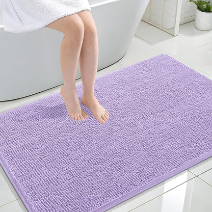 OLANLY Large Bathroom Rugs 47x32, Extra Soft Absorbent Chenille Bath Rugs | Lavender, Quick-Drying Rubber Backing, Machine Washable Bath Mat for Bathroom Floor, Tub and Shower, Home Decor Accessories