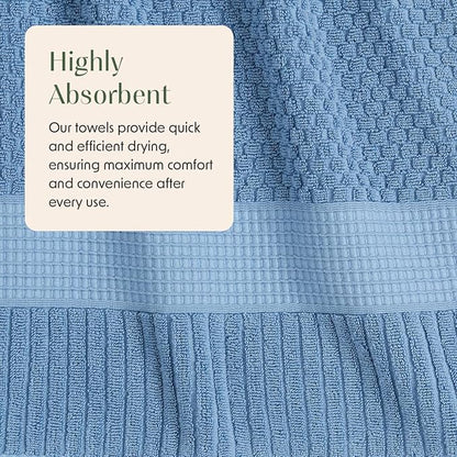 6 Pack 100% Cotton Hand Towels | Blue Towels | Oeko‑TEX Standard 100 | Soft & Absorbent, Quick‑Dry | Trinity Collection - Blue Shadow