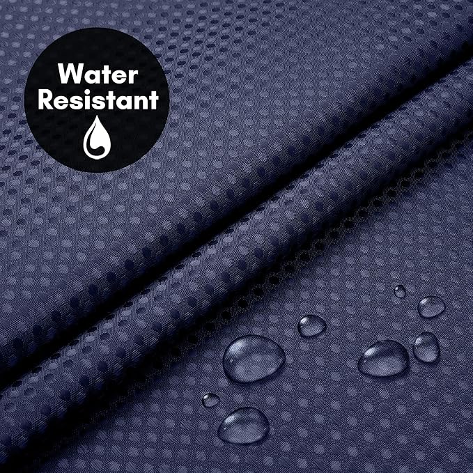 Americanflat 72x75 Hookless Waffle Pattern Shower Curtain - Water-Resistant Long Shower Curtain with Sheer Panel, Snap-in Liner, and Durable Grommets - 100% Polyester - Blue