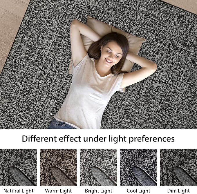 Printed Washable Rugs Runner 2x8 Rug for Living Room Bathroom Rugs Modern Imitation Braided Bedroom Rug Non Slip Bordered Kitchen Runner Stain Resistant Carpet 2'x8' Grey/Brown