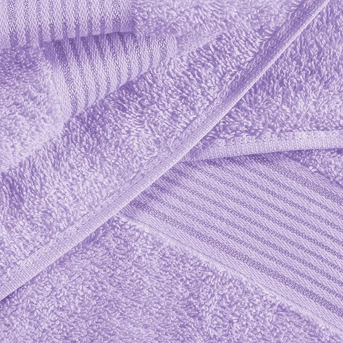 Cotton 2 Pack Oversized Bath Towel Set 28x55 inches, Large Bath Towels, Ultra Absorbant Compact Quickdry & Lightweight Towel, Ideal for Gym Travel Camp Pool - Dark Purple