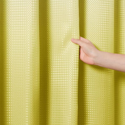 Shower Curtain 72 inches Long for Bathroom 1 Panel Lemon Yellow | 6FT, Ombre Waffle, Shower Curtains with Hook, Water Repellent, Boho Farmhouse, Simple Modern Bath Decor, 72x72