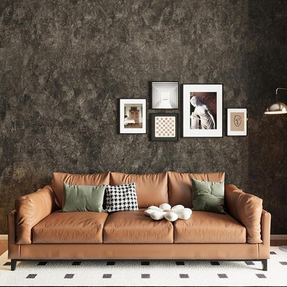 3yecao 16"×118" Thick Dark Tan Grey Concrete Wallpaper Peel and Stick Glossy Charcoal Gray Concrete Contact Paper Vinyl Adhesive Waterproof Brown Taupe Cement Stickers for Countertops Kitchen Walls
