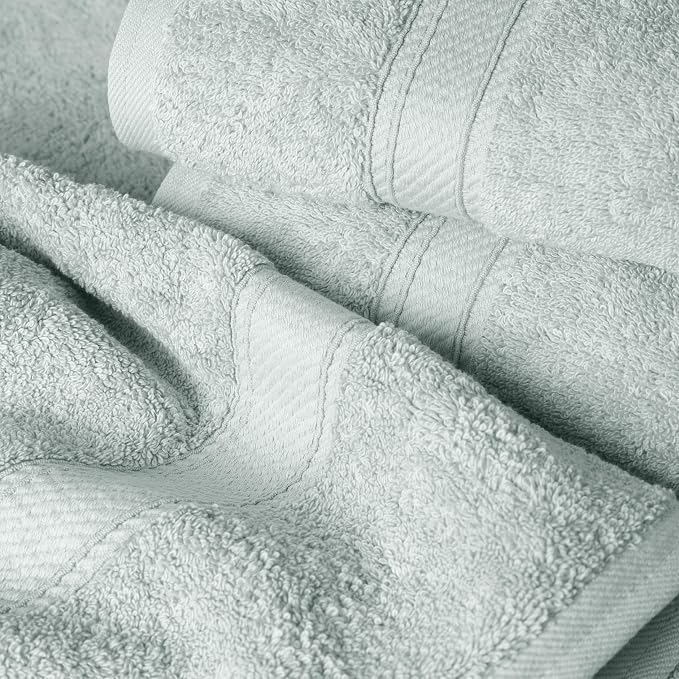 SUPERIOR Egyptian Cotton Ultra Plush & Absorbent, 6 Piece Set, Sea Foam | Quick Dry, Soft Luxury Towel Set, Bath Essentials, Guest Bath, Spa, 2 Bath, 2 Hand, 2 Face Towels, Madeline Towels