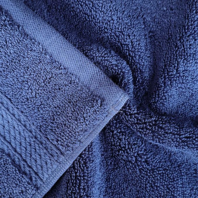 Superior Egyptian Cotton 800 GSM Plush & Absorbent, 9 Piece Set, Navy Blue | Quick Dry, Soft Luxury Towel Set, Bath Essentials, Guest Bath, Spa, 3 Bath, 3 Hand, 3 Face Towel, Madeline Towels