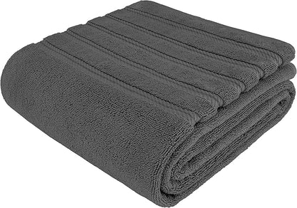 American Soft Linen 35x70 Jumbo Large Bath Towel, 600 GSM 100% Cotton Turkish Bath Sheet, Oversized Luxury Bath Towel for Bathroom Beach and Pool, Dark Gray