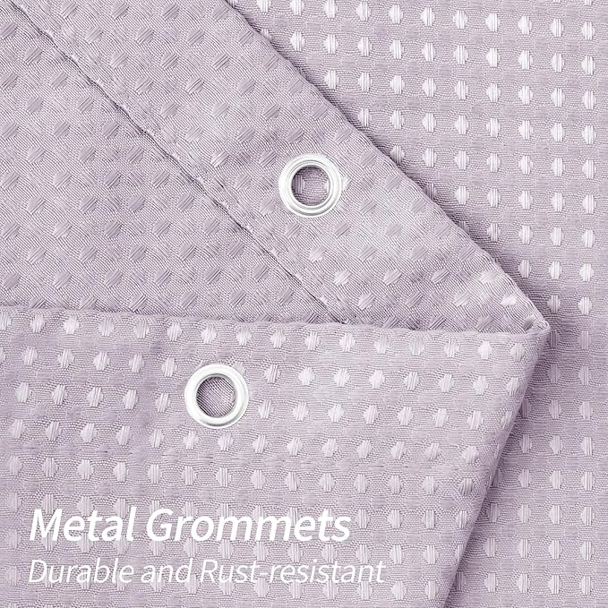 MitoVilla Purple Waffle Fabric Shower Curtain, Heavy Waffle Weave Textured Shower Curtains for Modern Luxury Bathroom Decor, Weighted Hotel Spa Shower Curtain, 72 x 72, Lavender