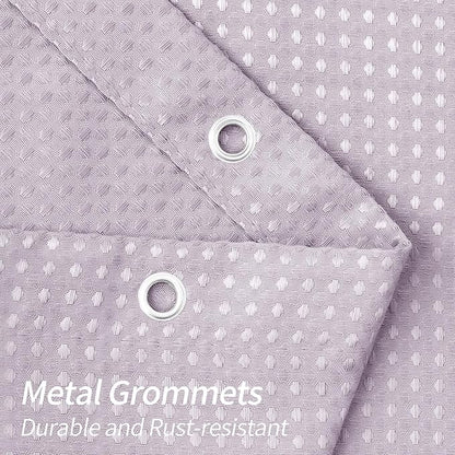 MitoVilla Purple Waffle Fabric Shower Curtain, Heavy Waffle Weave Textured Shower Curtains for Modern Luxury Bathroom Decor, Weighted Hotel Spa Shower Curtain, 72 x 72, Lavender