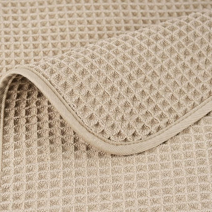 POLYTE 430 GSM Poly Blend Microfiber Quick Dry Waffle Bath Towel, 30x60 in | 4 Pack, Oversize, Lint Free, Body Towel
