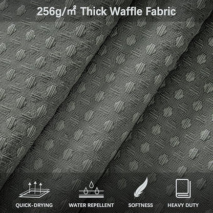 Extra Long Waffle Weave Shower Curtain 96 Inch Length Heavy Duty Shower Curtain for Bathroom, Machine Washable Water Resistant 256GSM Modern Shower Curtains with 12 Hooks, 72Wx96H Grey