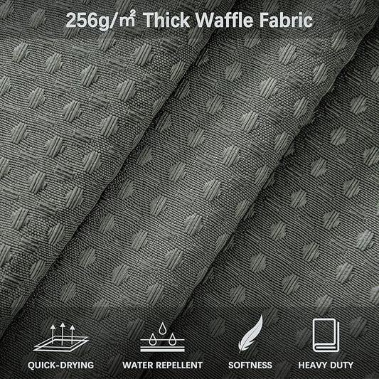 Extra Long Waffle Weave Shower Curtain 96 Inch Length Heavy Duty Shower Curtain for Bathroom, Machine Washable Water Resistant 256GSM Modern Shower Curtains with 12 Hooks, 72Wx96H Grey