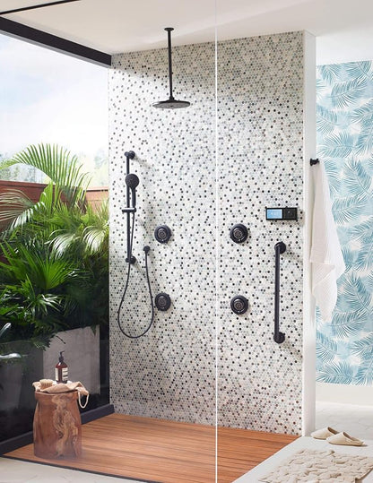 Moen Eco Performance 5 Funtion Handheld Showerhead, 30 Inch Slide Bar and 69 Inch Hose, 3558EPBL