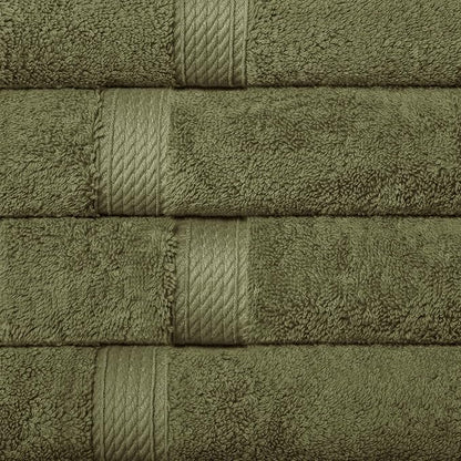 Superior Egyptian Cotton Plush Absorbent, Hand Towel Set of 4, Forest Green | Quick Dry, Soft Luxury Towel Set, Bath Essentials for Bathroom, Guest Bath, Spa, 4 Piece Set, Madeline Towels