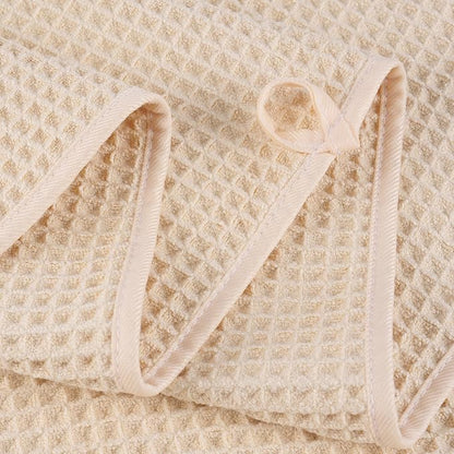 POLYTE 430 GSM Poly Blend Microfiber Quick Dry Waffle Bath Towel, 30x60 in | 4 Pack, Oversize, Lint Free, Body Towel
