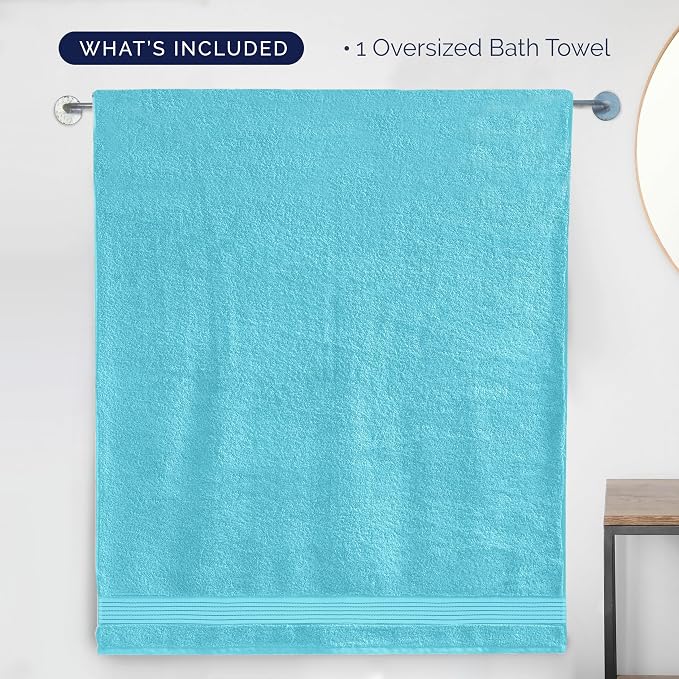 Elegant Comfort Premium Super Soft Highly Absorbent 1 Piece Oversized Bath Sheet - 40" x 80" inch, Luxurious Hotel Spa Quality 100% Turkish Cotton Extra Large Bath Towels for Adults, Aqua