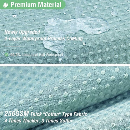 Stall Waffle Shower Curtain 256 GSM Heavy 54"x78" Teal/Turquoise | 54 x 78 Inch Long, Thick Cloth, Weighted Hem, Water Repellent, Hotel Luxury Polyester Shower Curtains for Bathroom 10 Hooks