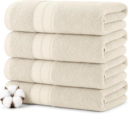 Modern Threads 4-Pack SpunLoft Bath Sheet Sand 35x66